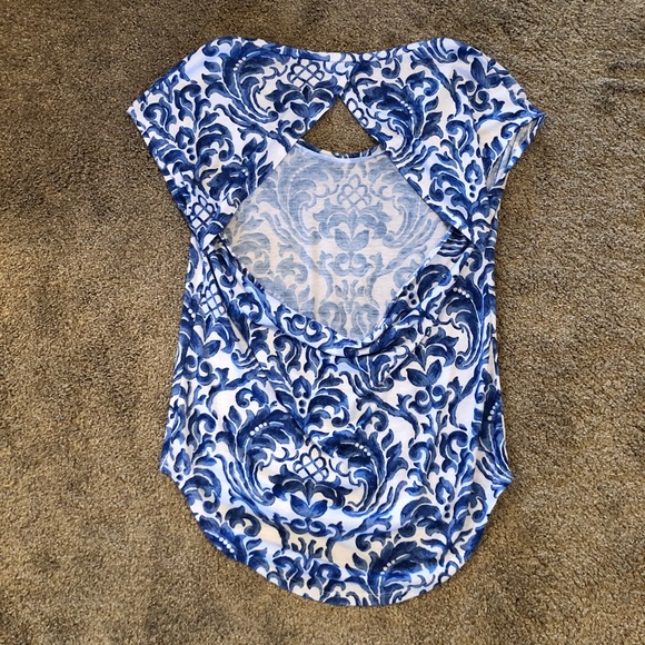 Antistar Blue & White Cutout Top - Picture 2 of 2